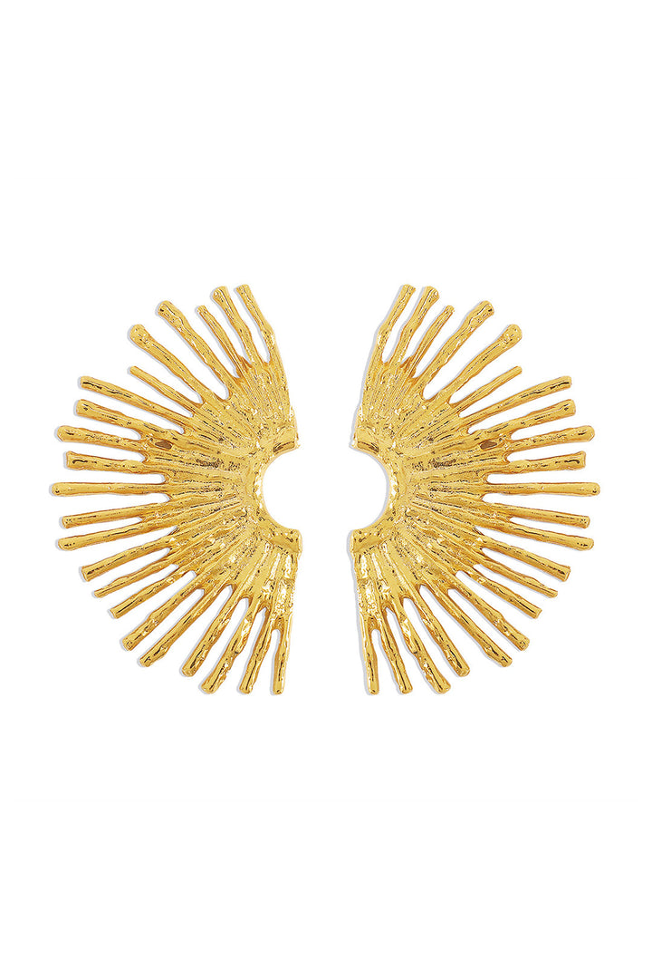 Μεταλλικά σκουλαρίκια με κυματιστές άκρες