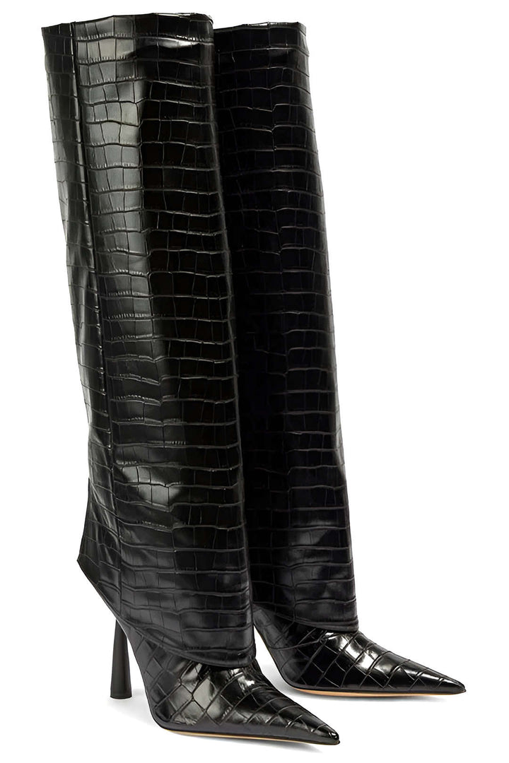 Luna | Botas tacón croco