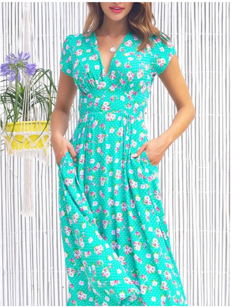Fienna – Midi Dress with Button Detail