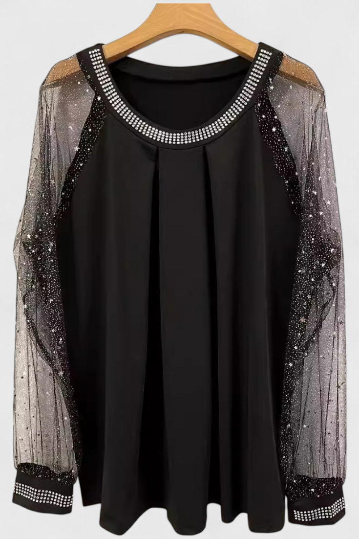 Flor | Blusa tul strass