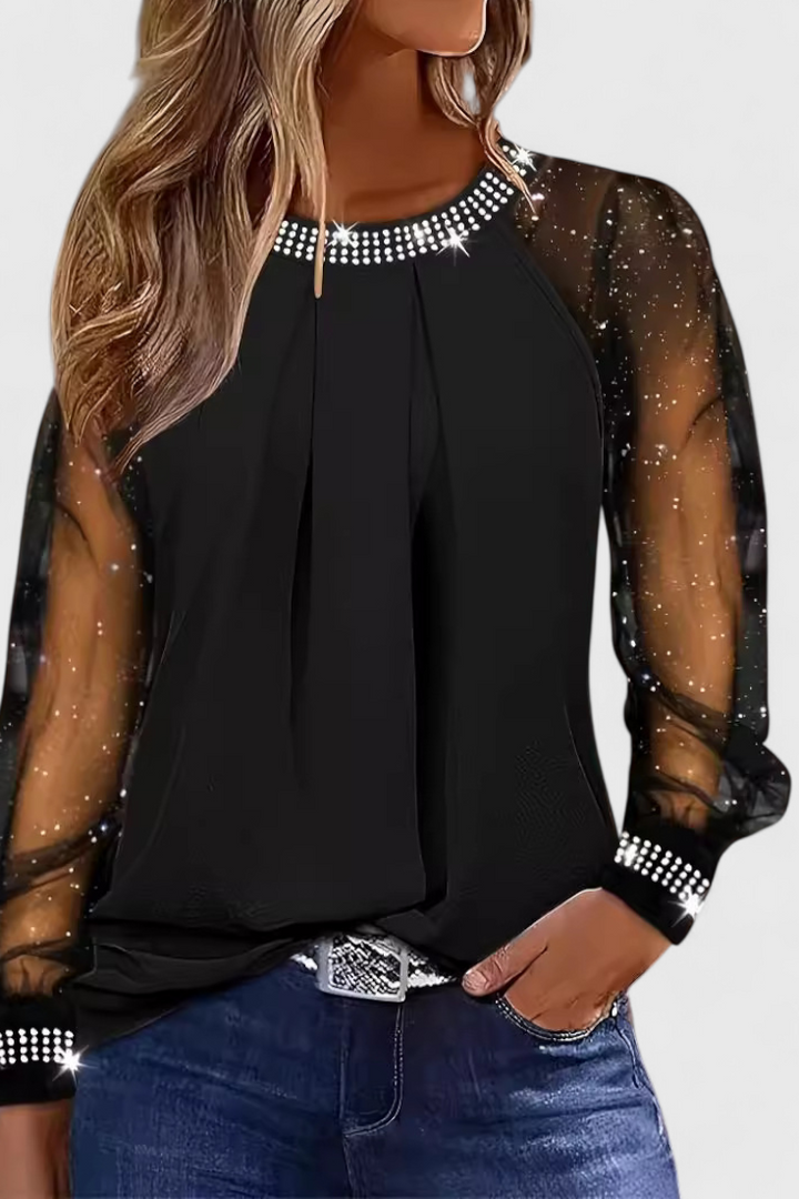 Flor | Blusa tul strass