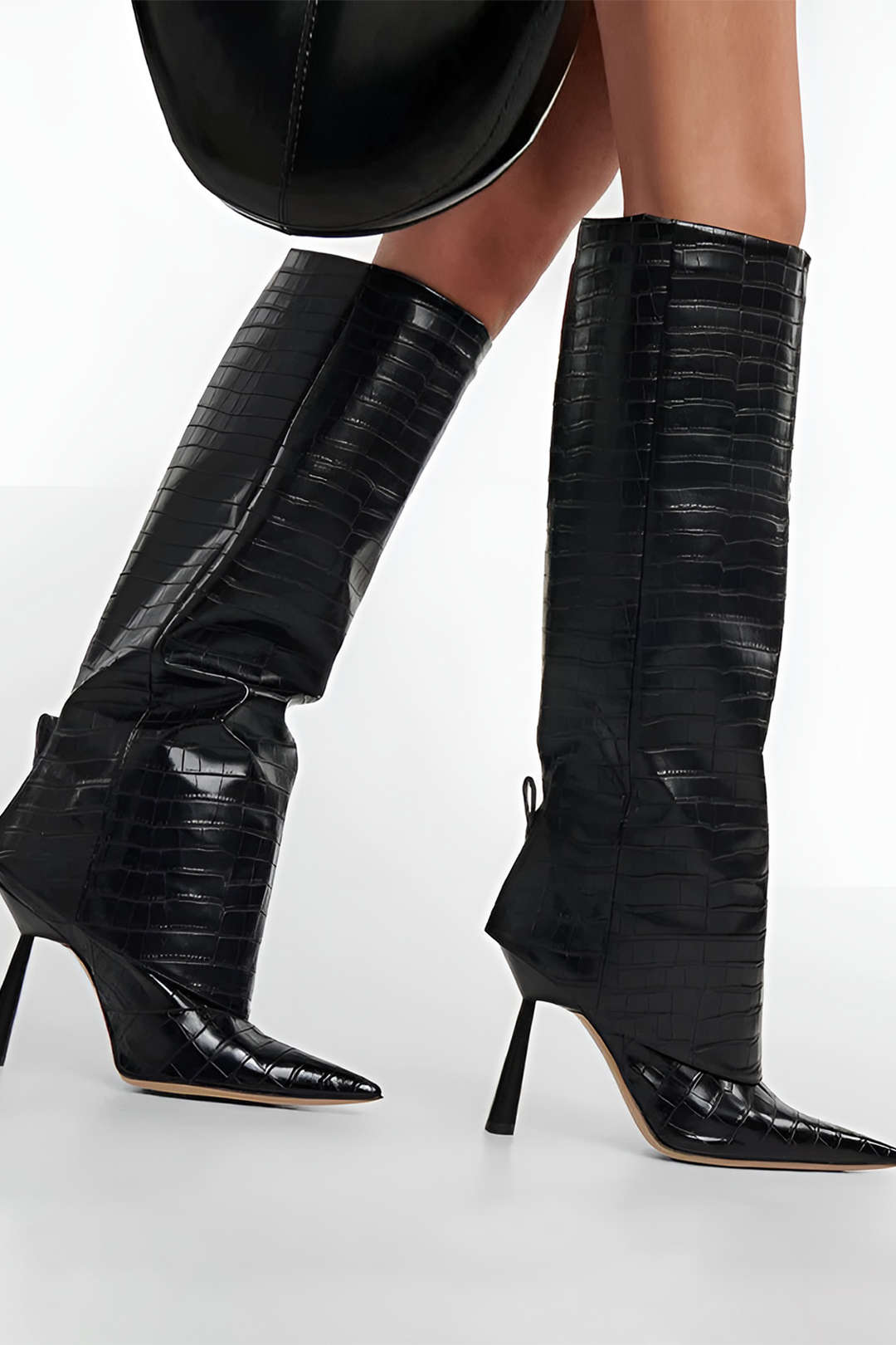 Luna | Botas tacón croco