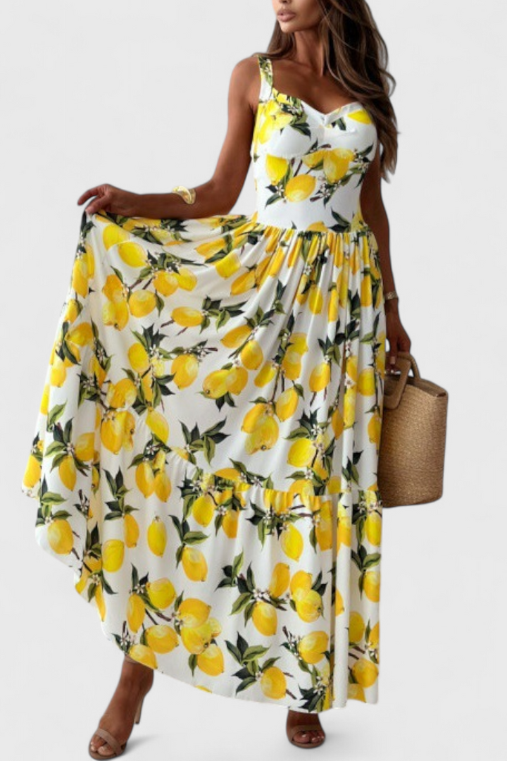 Huda | Vestido limón maxi