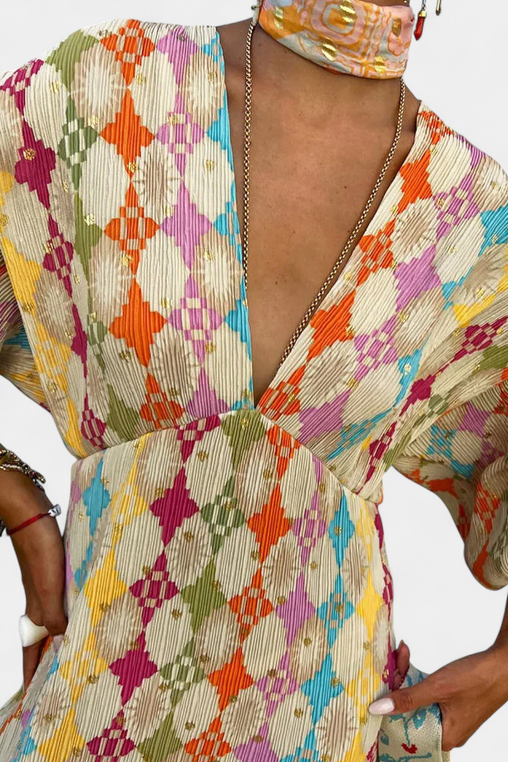 Shanice | Vestido Maxi con Estampado Geométrico