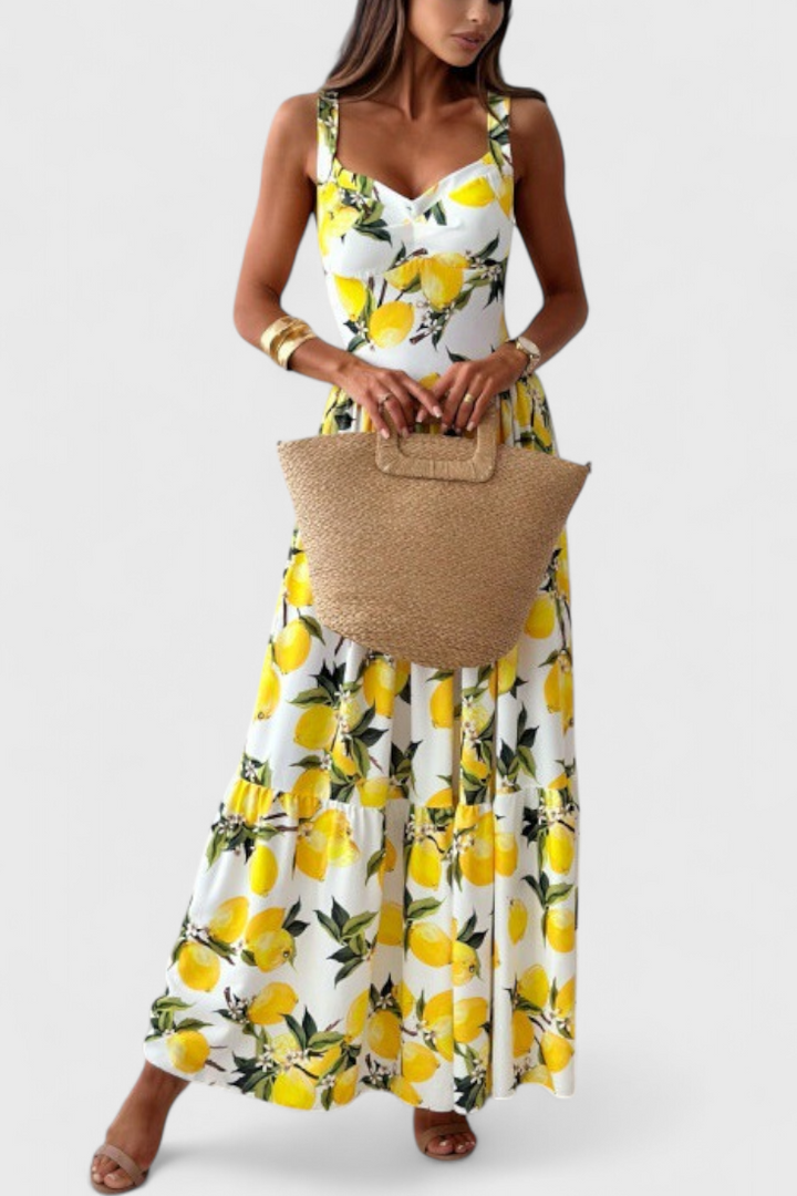 Huda | Vestido limón maxi