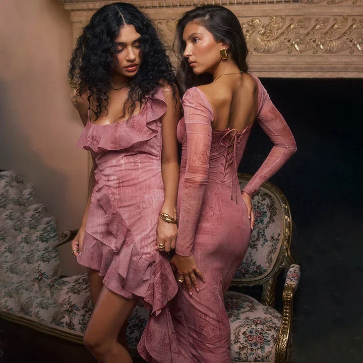 Lara | Vestido elegante de mujer rosa
