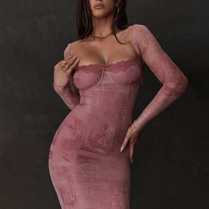 Lara | Vestido elegante de mujer rosa