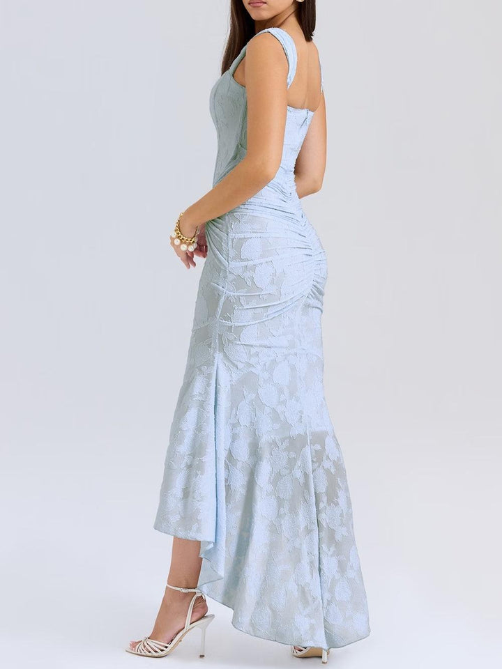 Giulia | Maxi Dress in Blue Floral Campanula