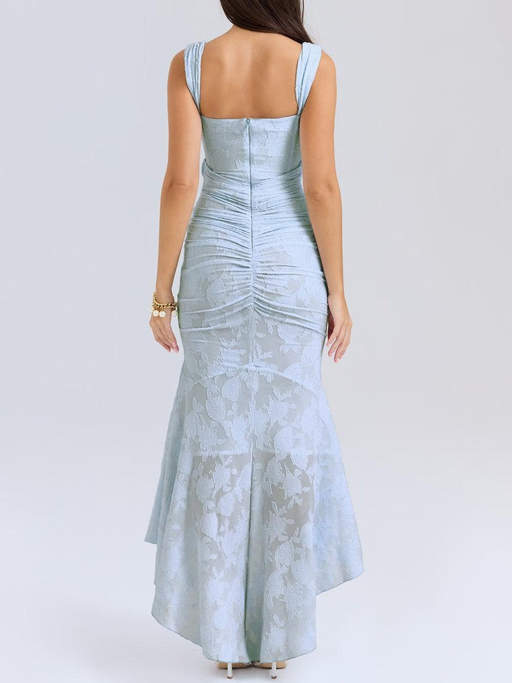 Giulia | Maxi Dress in Blue Floral Campanula