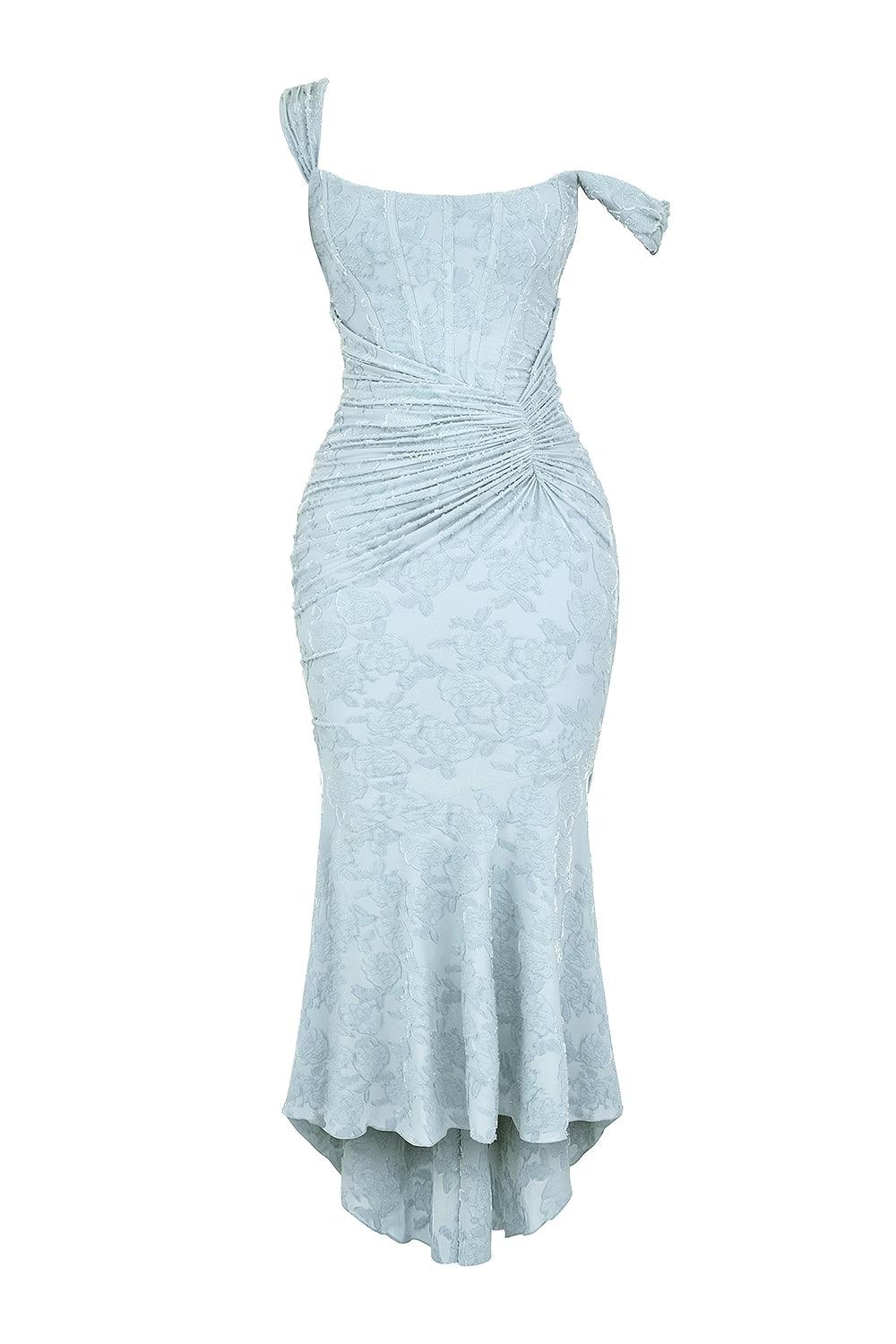 Giulia | Maxi Dress in Blue Floral Campanula
