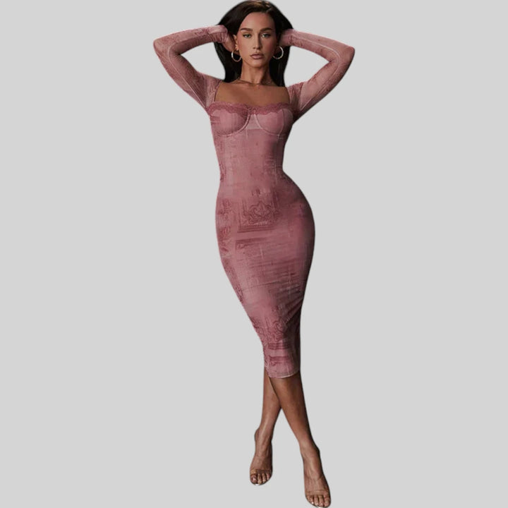 Lara | Vestido elegante de mujer rosa
