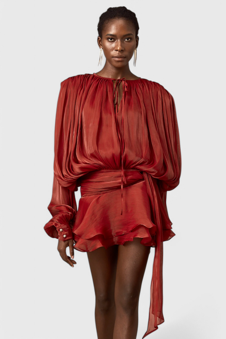 Aurore Vestido Mini | Volantes y Pliegues Completos