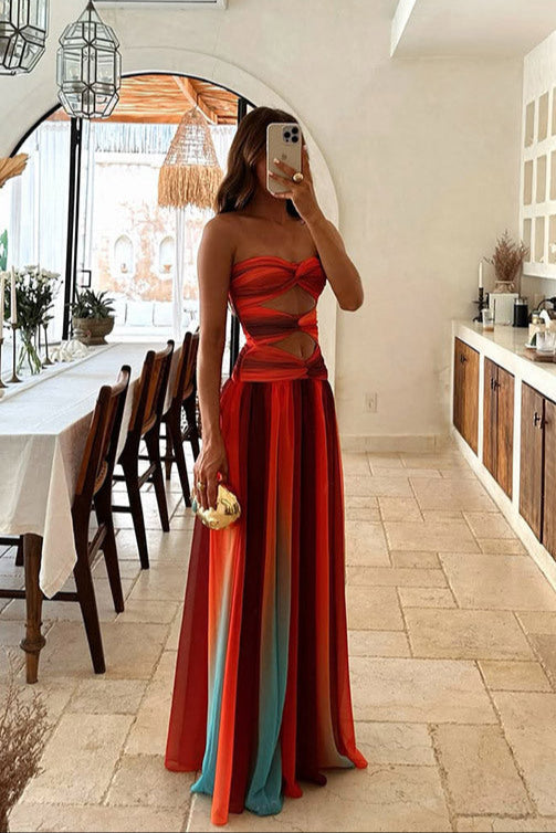 Maisie Vestido Maxi Sin Tirantes | Corte A-Line