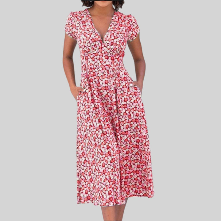 Fienna – Midi Dress with Button Detail