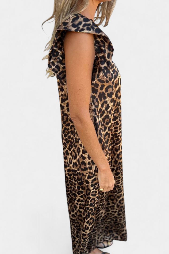 Isela | Ολόσωμη φόρμα Leopard με V λαιμόκοψη