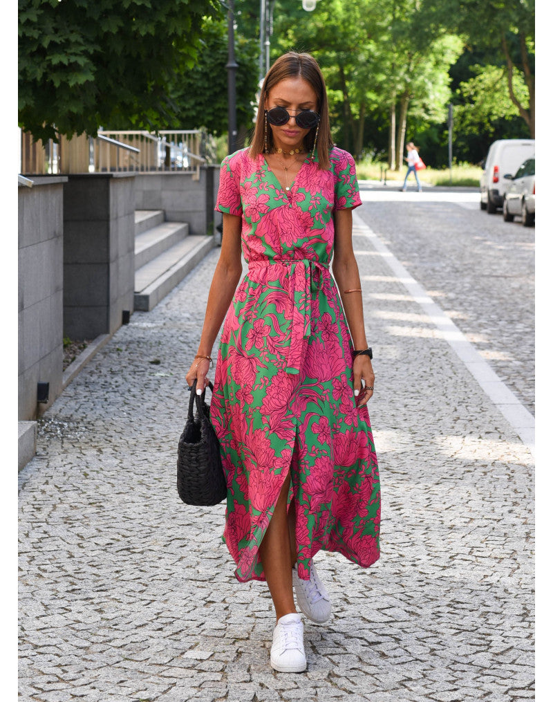 Alina – Vestido cruzado con diseño floral