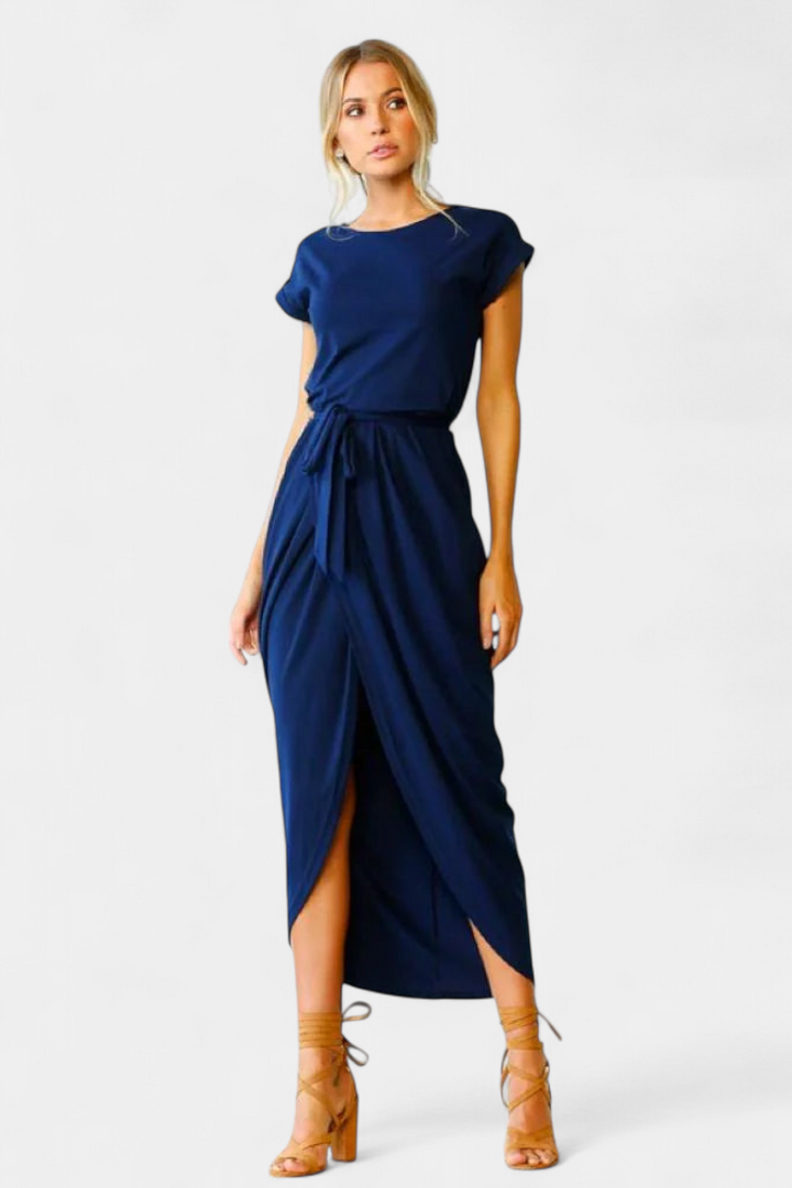 Clarissa Vestido Midi Envolvente | Abertura Lateral