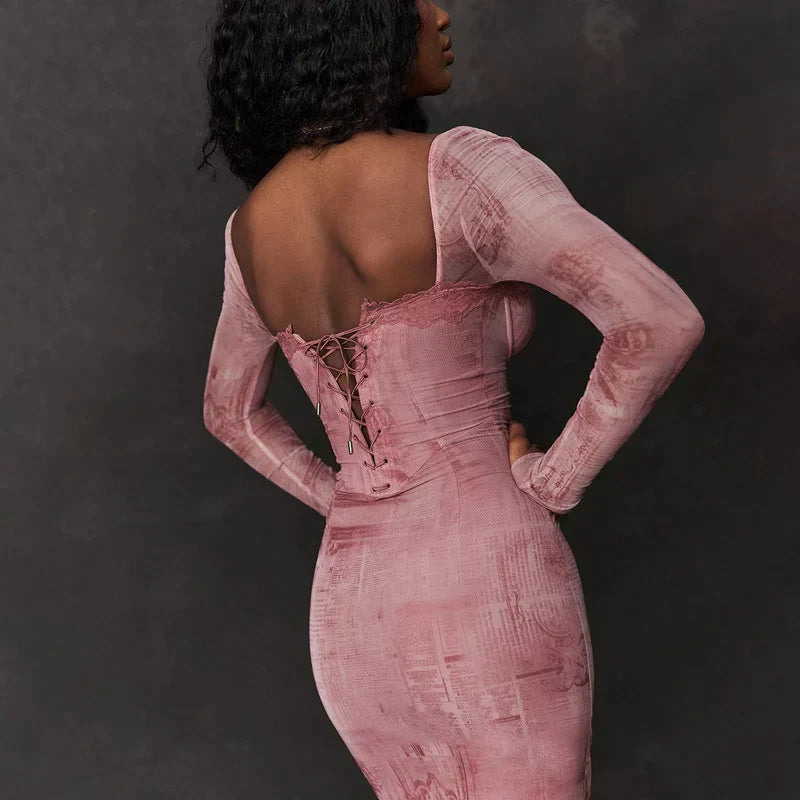 Lara | Vestido elegante de mujer rosa