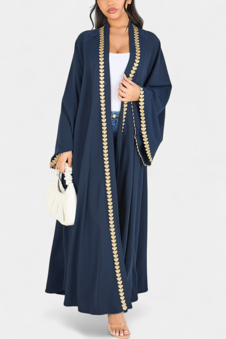 Ginebra Abaya Fluida | Bordado Dorado