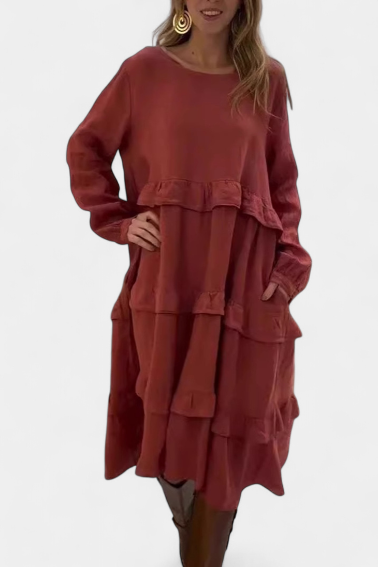 Jada Vestido Sudadera con Volantes | Silueta Casual-Chic