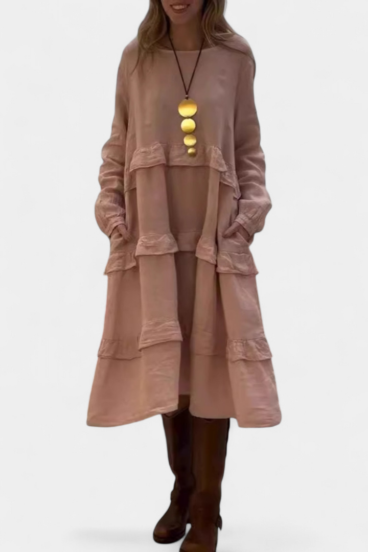 Jada Vestido Sudadera con Volantes | Silueta Casual-Chic