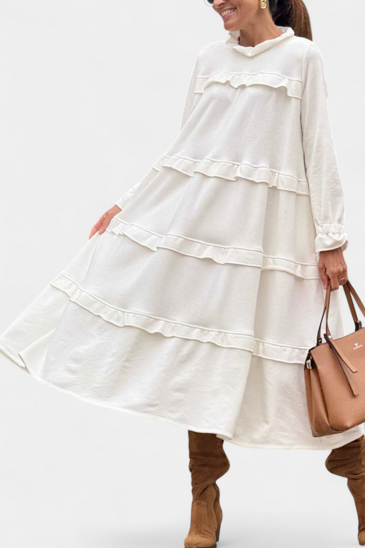 Jada Vestido Sudadera con Volantes | Silueta Casual-Chic