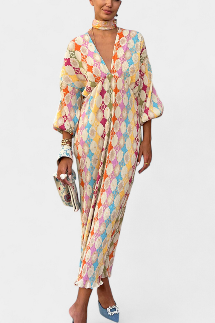 Shanice | Vestido Maxi con Estampado Geométrico