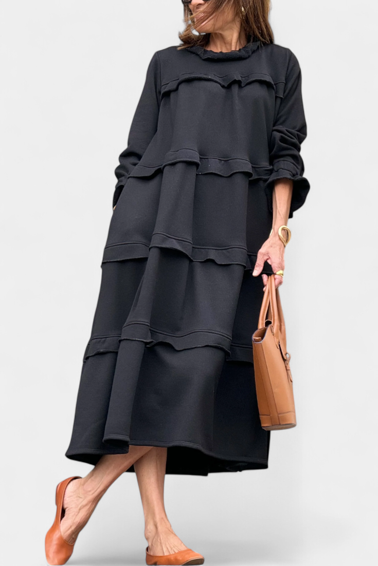 Jada Vestido Sudadera con Volantes | Silueta Casual-Chic