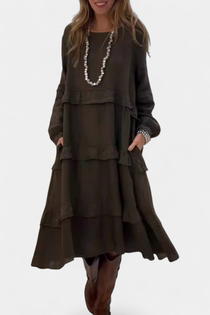 Jada Vestido Sudadera con Volantes | Silueta Casual-Chic