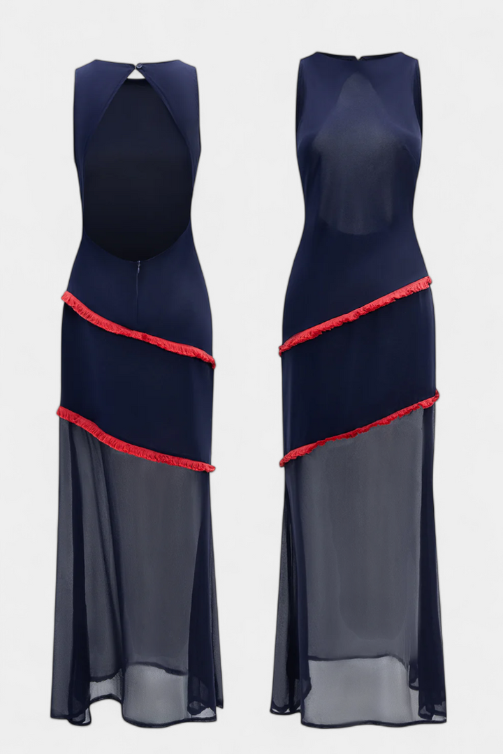 Φόρεμα Orfila Bodycon Midi | Σιφόν και κρόσσια σε αντίθεση