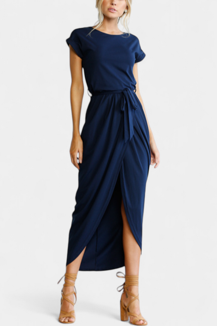 Clarissa Vestido Midi Envolvente | Abertura Lateral