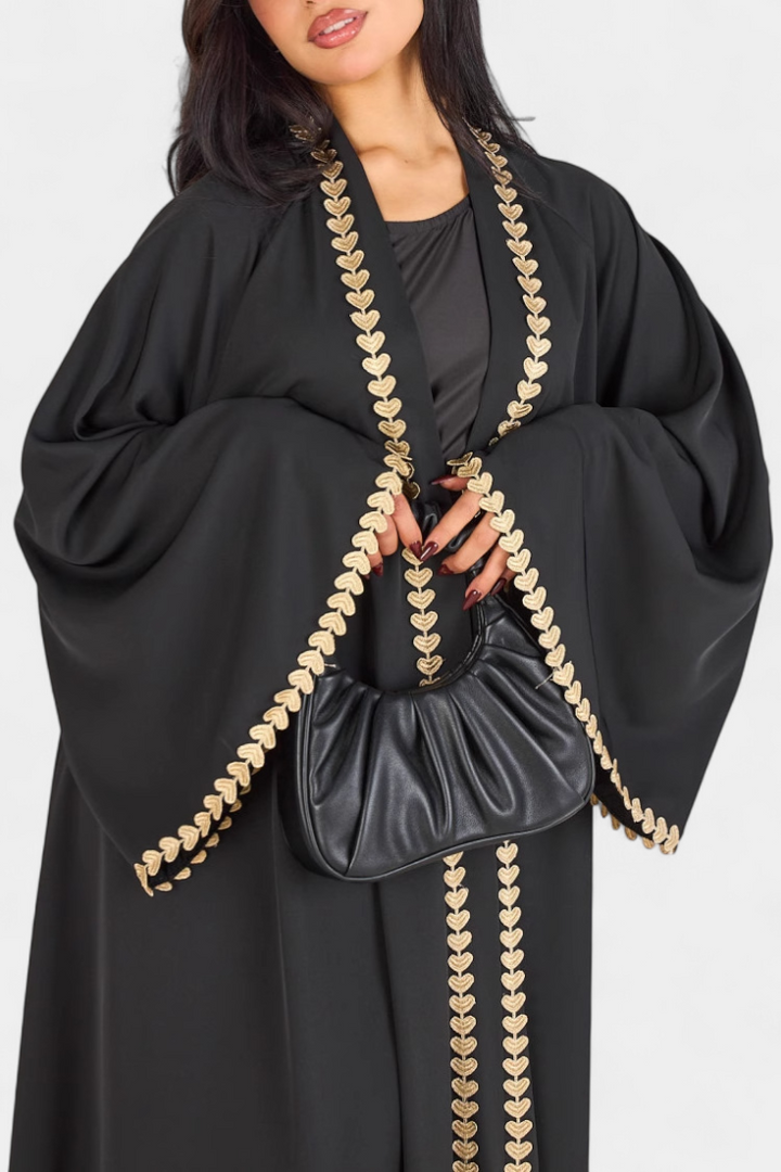 Ginebra Abaya Fluida | Bordado Dorado