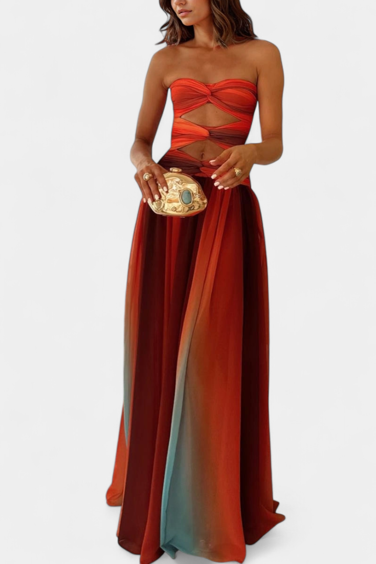 Maisie Vestido Maxi Sin Tirantes | Corte A-Line