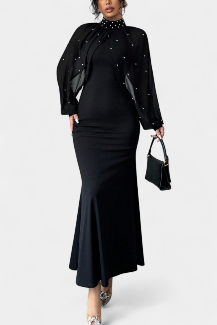Atenea | Vestido Halter de Malla con Mostacillas
