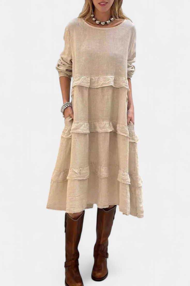 Jada Vestido Sudadera con Volantes | Silueta Casual-Chic