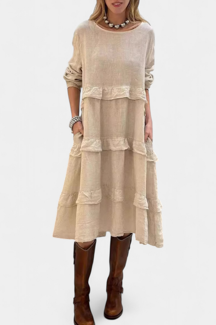 Jada Vestido Sudadera con Volantes | Silueta Casual-Chic