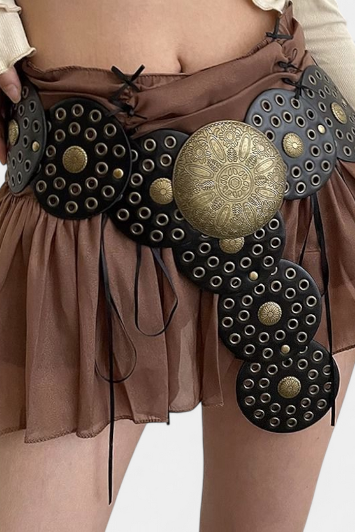 Ζώνη Alicia Vintage Cowboy με διακοσμητική κυκλική αγκράφα
