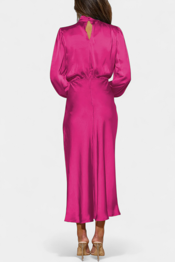 Cecila Vestido Maxi | Cuello Alto | Detalle Floral