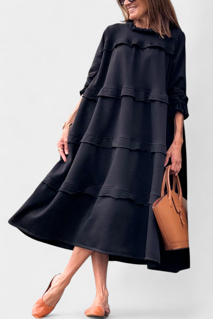 Jada Vestido Sudadera con Volantes | Silueta Casual-Chic