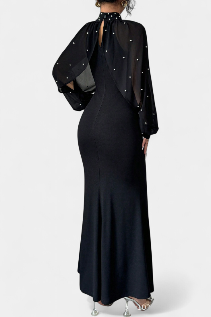 Atenea | Vestido Halter de Malla con Mostacillas