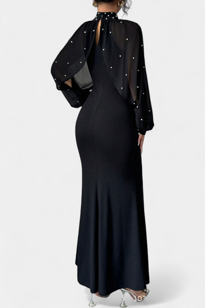 Atenea | Vestido Halter de Malla con Mostacillas