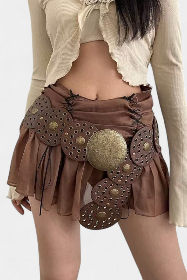 Ζώνη Alicia Vintage Cowboy με διακοσμητική κυκλική αγκράφα