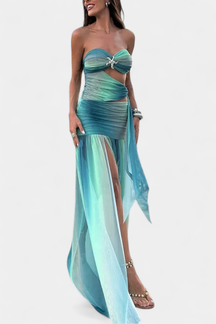 Maisie Vestido Maxi Sin Tirantes | Corte A-Line