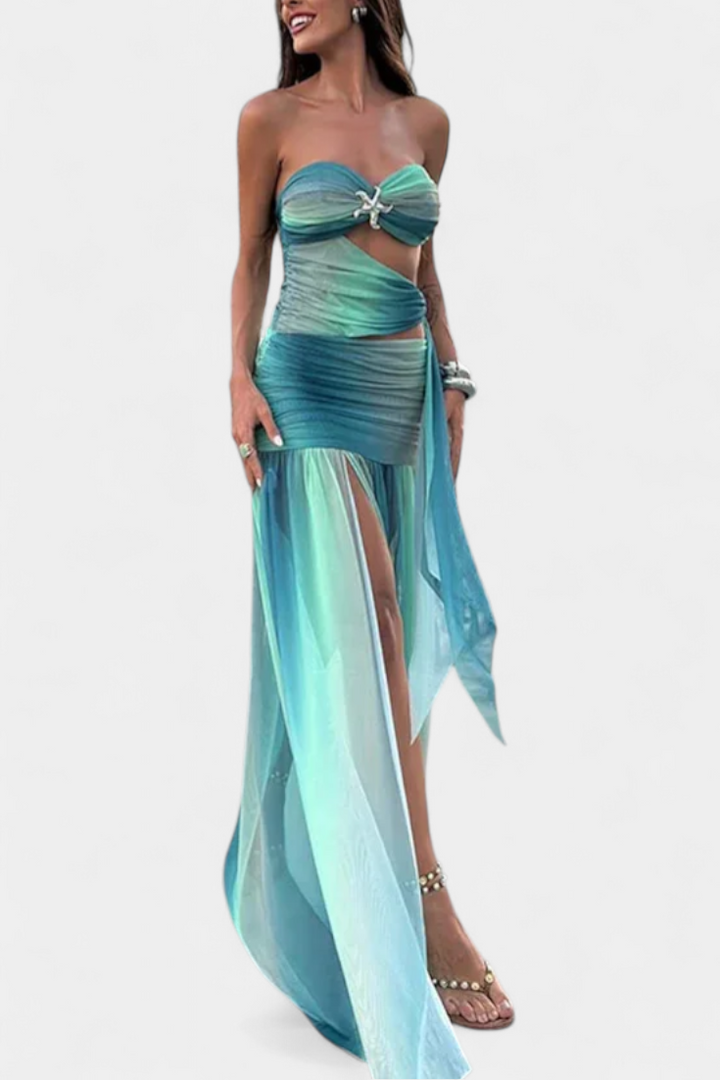 Maisie Vestido Maxi Sin Tirantes | Corte A-Line