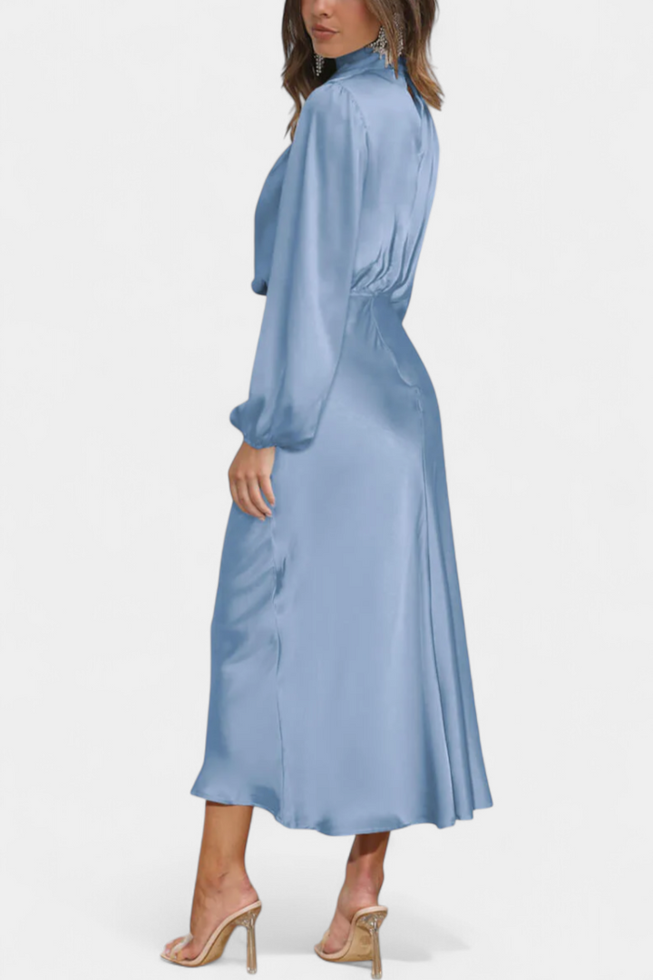 Cecila Vestido Maxi | Cuello Alto | Detalle Floral