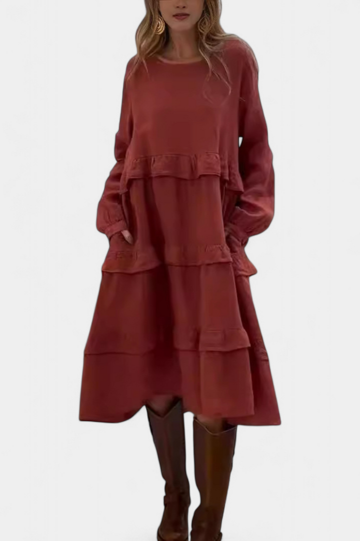 Jada Vestido Sudadera con Volantes | Silueta Casual-Chic