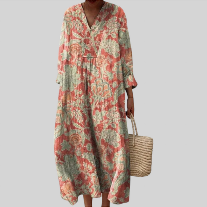Ellie | Vestido vintage floral con mangas 3/4