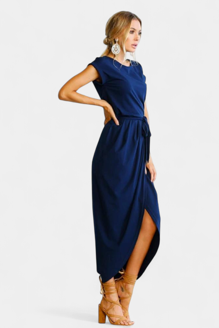 Clarissa Vestido Midi Envolvente | Abertura Lateral