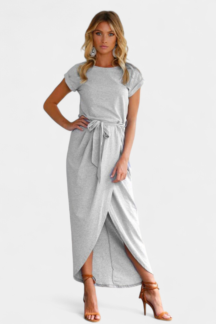 Clarissa Vestido Midi Envolvente | Abertura Lateral