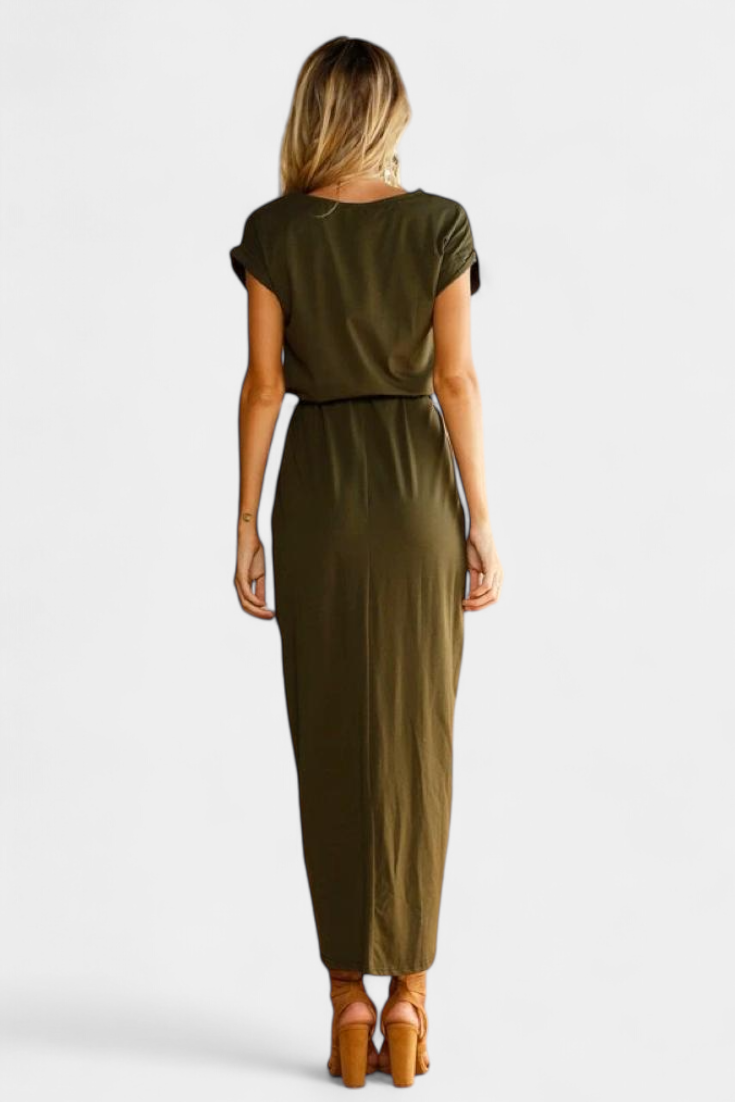 Clarissa Vestido Midi Envolvente | Abertura Lateral